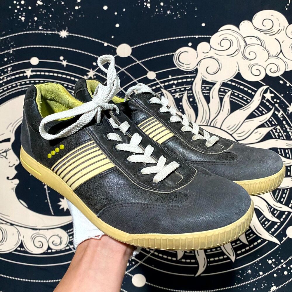 ECCO Hydromax Golf Athletic Sneaker Men's 9.5 Black Leather Lace-Up Sports